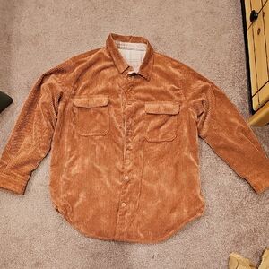 Love Tree Reversible Corduroy Fleece Button-Up Shacket